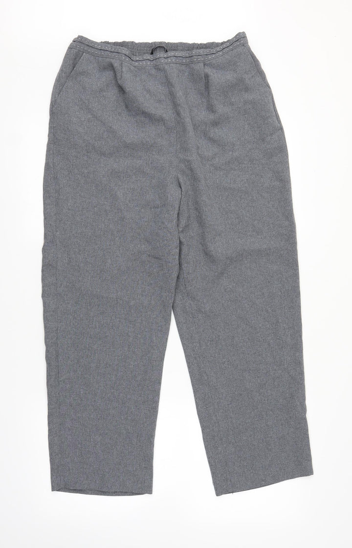 Bonmarché Womens Grey Capri Trousers Size 16 L24 in