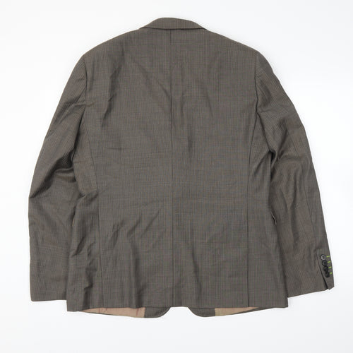 Topman Mens Brown Striped  Jacket Suit Jacket Size 42