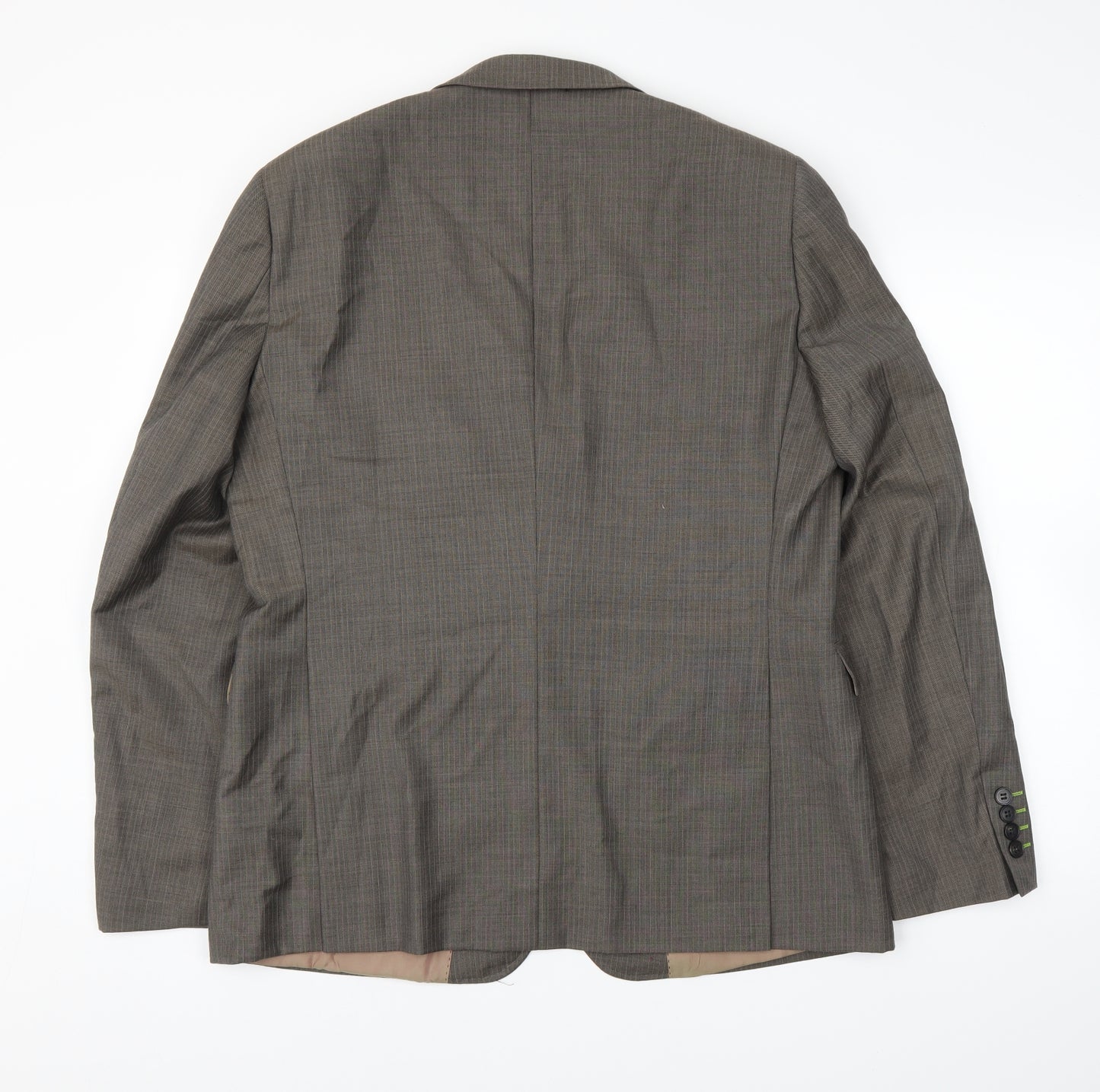 Topman Mens Brown Striped  Jacket Suit Jacket Size 42