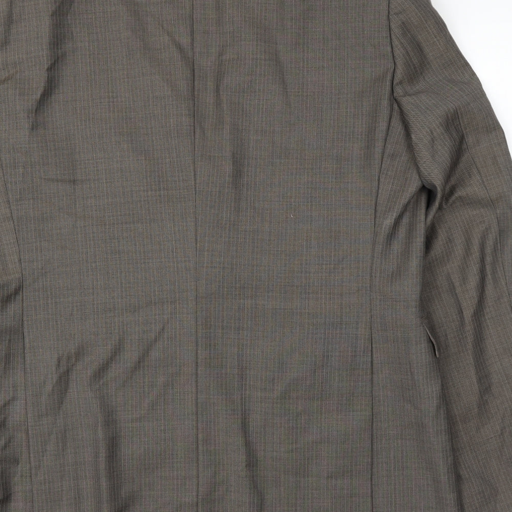 Topman Mens Brown Striped  Jacket Suit Jacket Size 42
