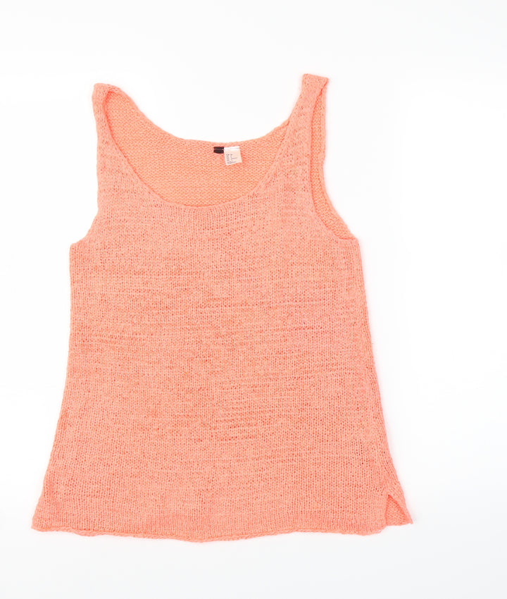 H&M Womens Orange   Basic Tank Size 8