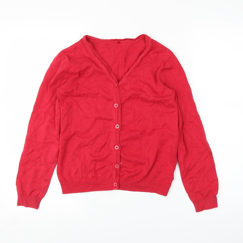 George Girls Red   Cardigan Jumper Size 9-10 Years