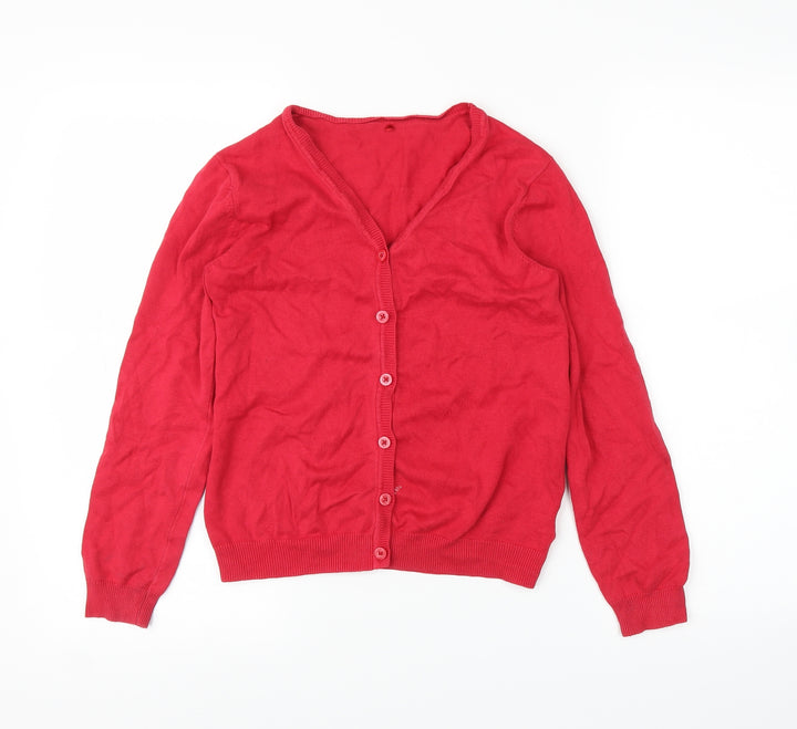 George Girls Red Cardigan Jumper Size 9-10 Years