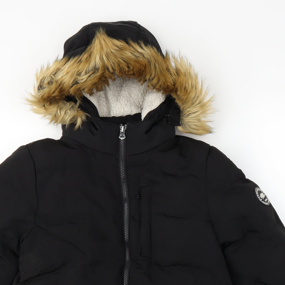 SoulCal&Co Boys Black   Puffer Jacket Coat Size 11-12 Years