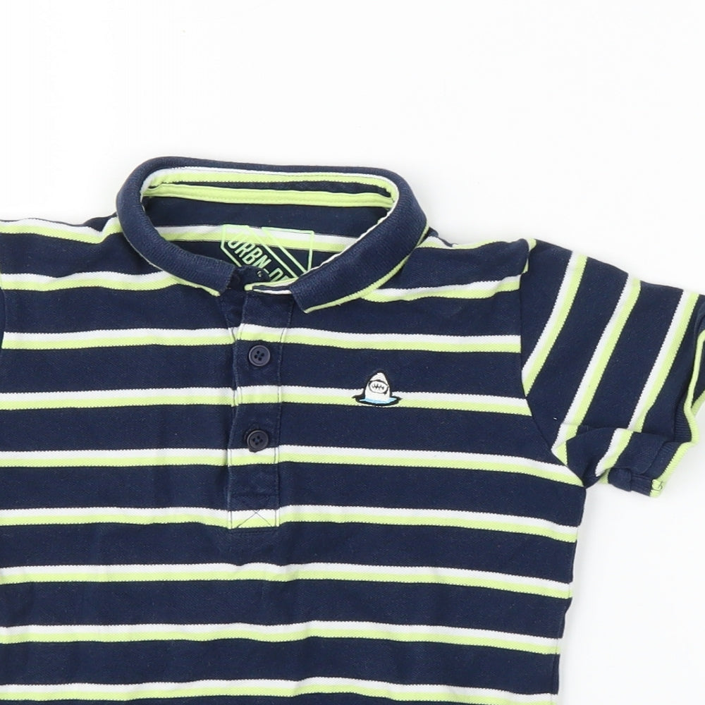 Matalan Boys Blue Striped  Basic Polo Size 6 Years