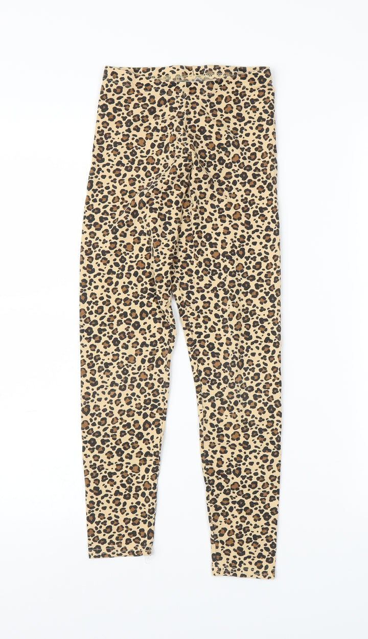 I Love Girlswear Girls Beige Animal Print  Capri Trousers Size 9 Years - Leggings