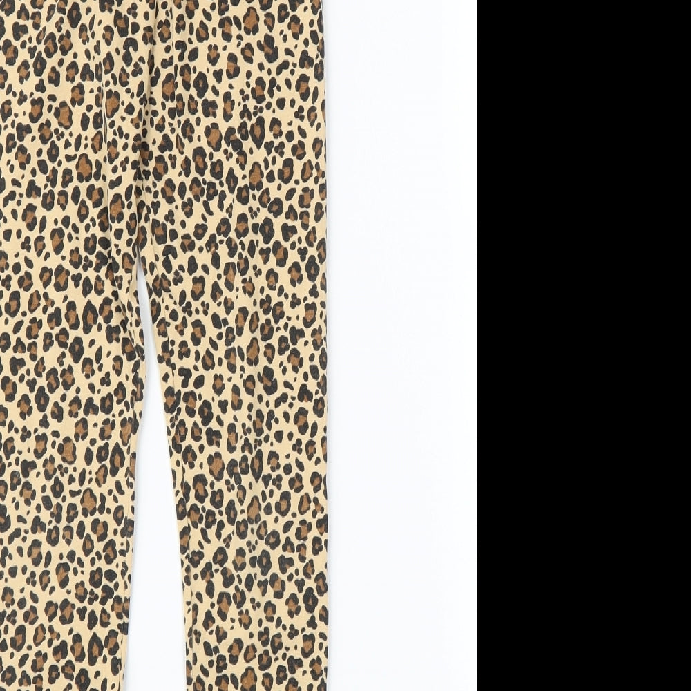 I Love Girlswear Girls Beige Animal Print  Capri Trousers Size 9 Years - Leggings