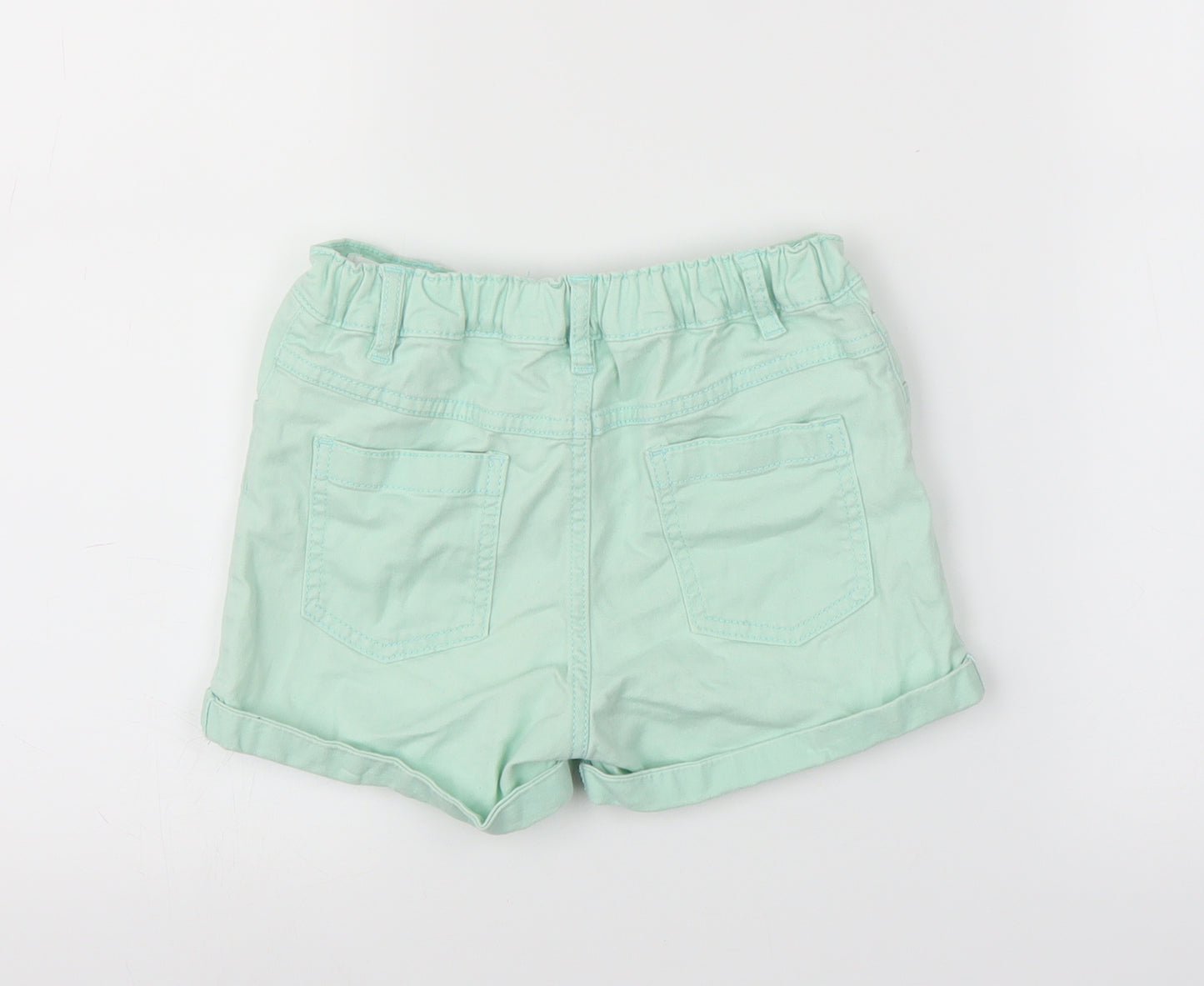 F&F Girls Green  Denim Cut-Off Shorts Size 9-10 Years