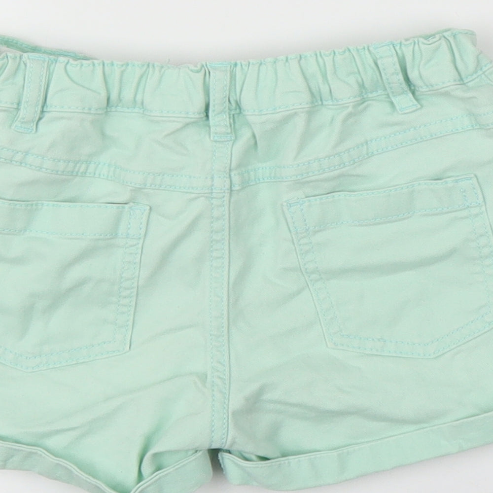 F&F Girls Green  Denim Cut-Off Shorts Size 9-10 Years