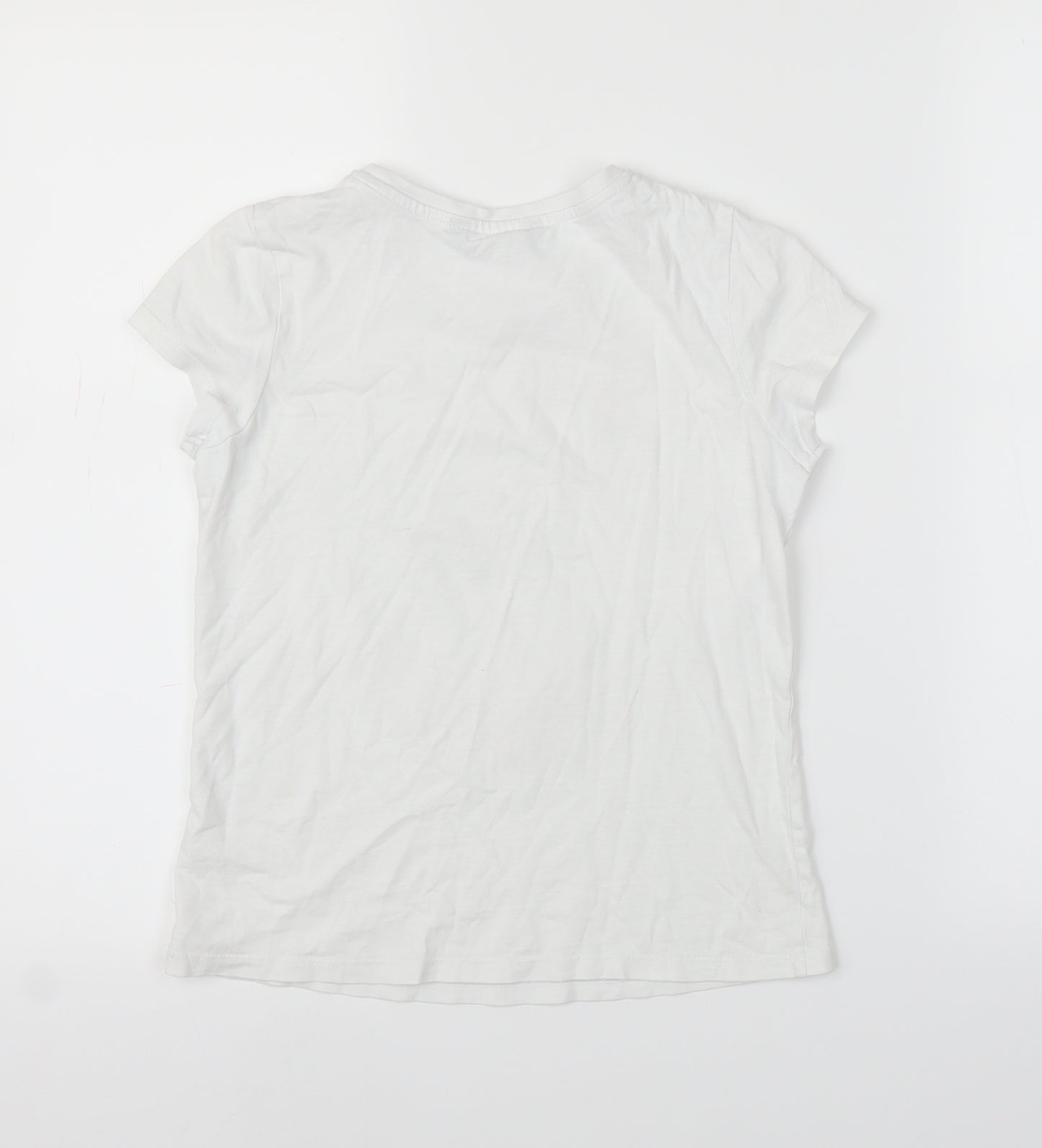George Girls White   Basic T-Shirt Size 9-10 Years