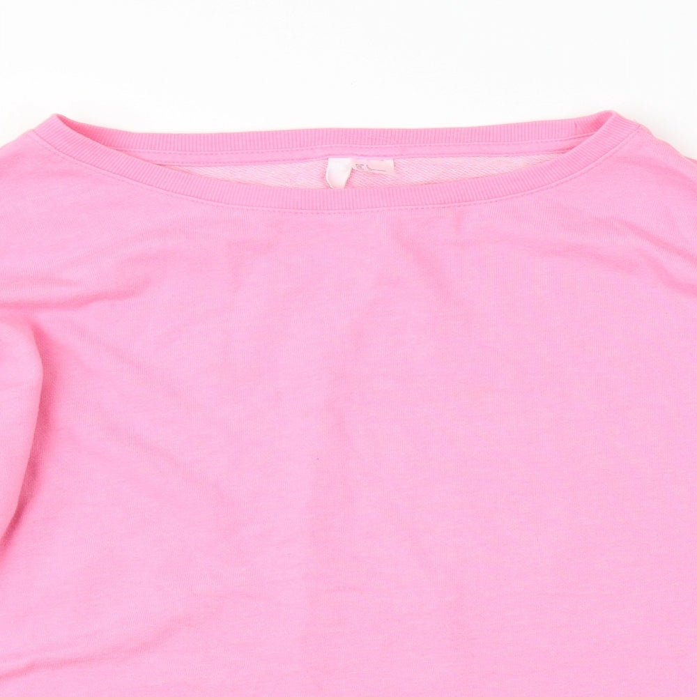 H&M Womens Pink   Pullover Jumper Size L  - Cropped