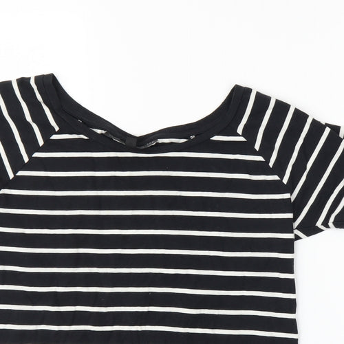 Topshop Womens Blue Striped  Basic T-Shirt Size 4