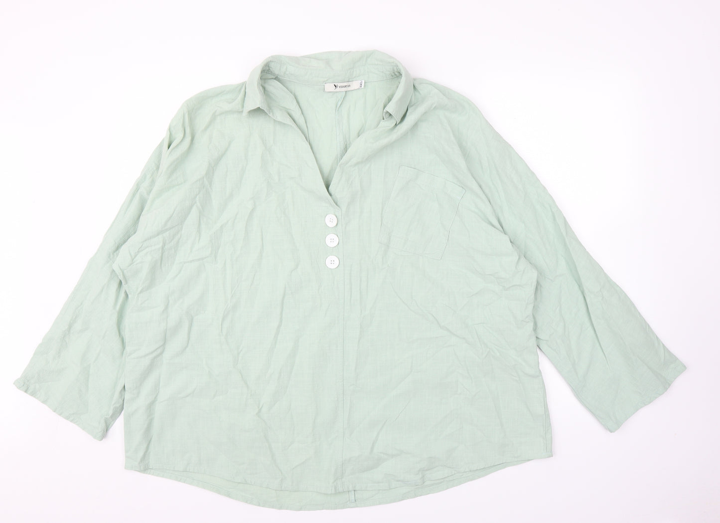 Yidarton Womens Green   Basic Blouse Size 4XL