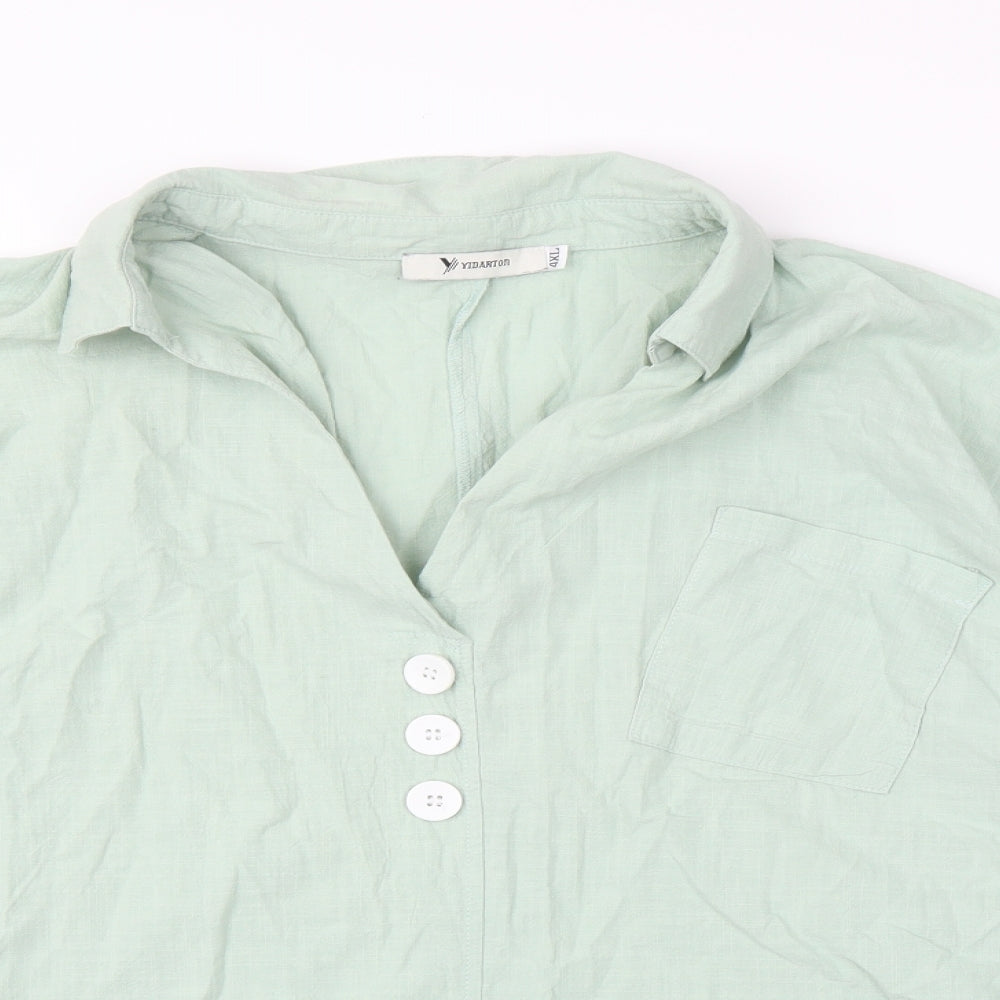 Yidarton Womens Green   Basic Blouse Size 4XL