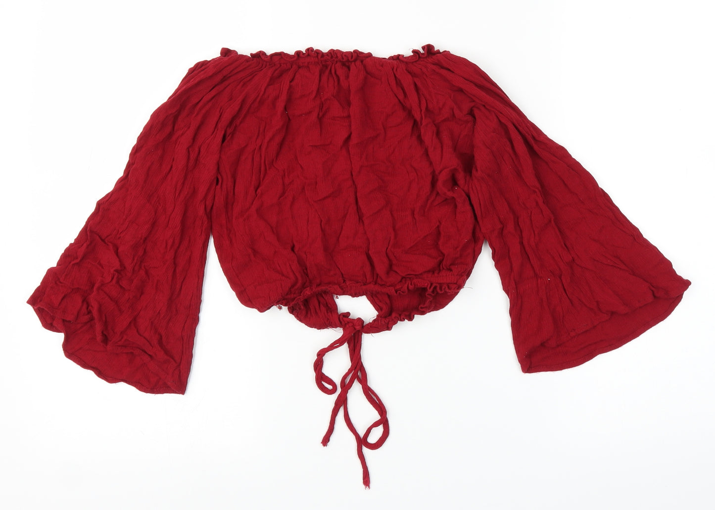Preworn Womens Red   Cropped Blouse Size S