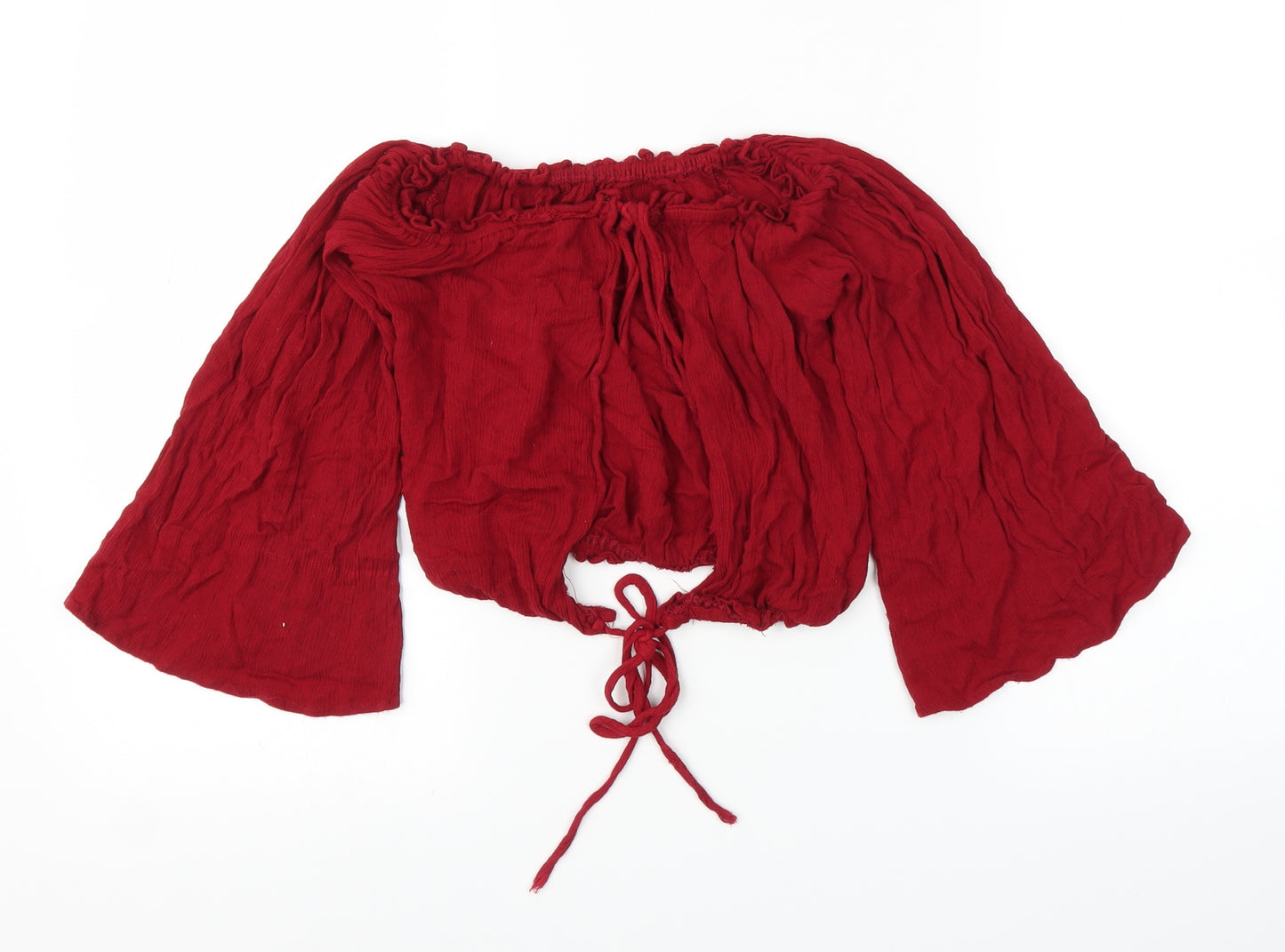 Preworn Womens Red   Cropped Blouse Size S