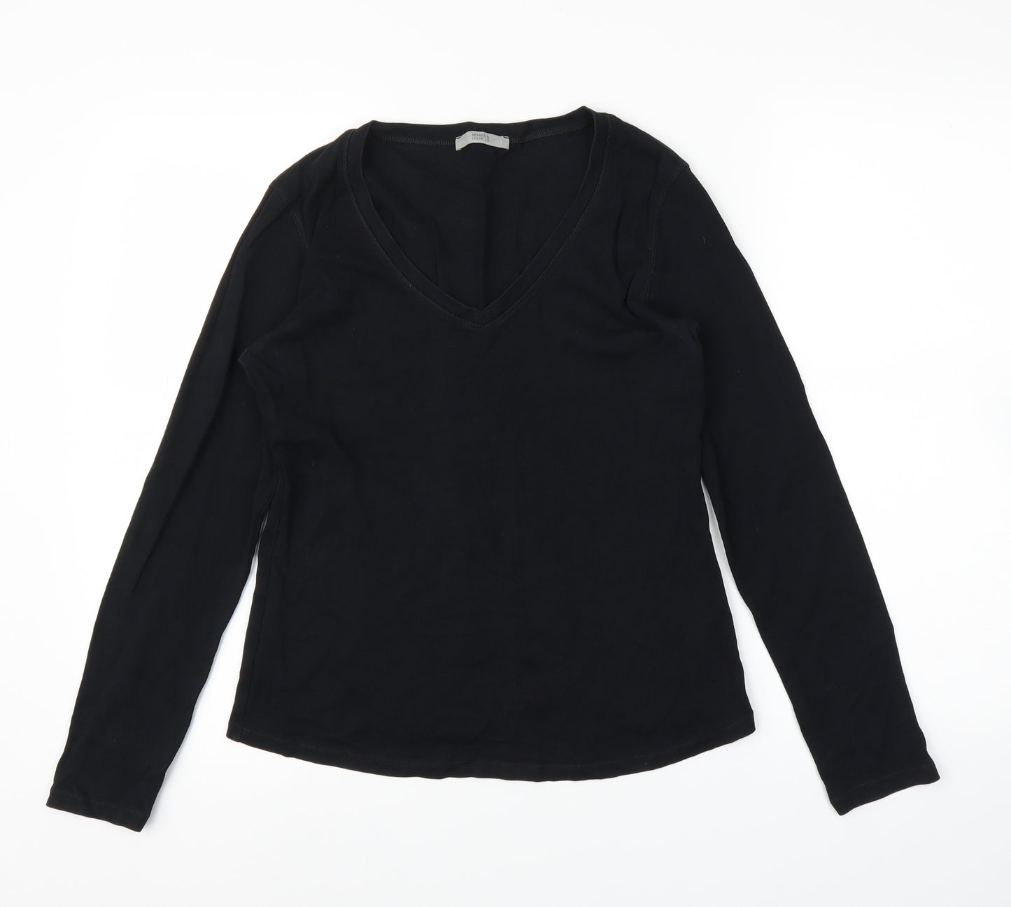 M&S Womens Black   Basic Blouse Size 12