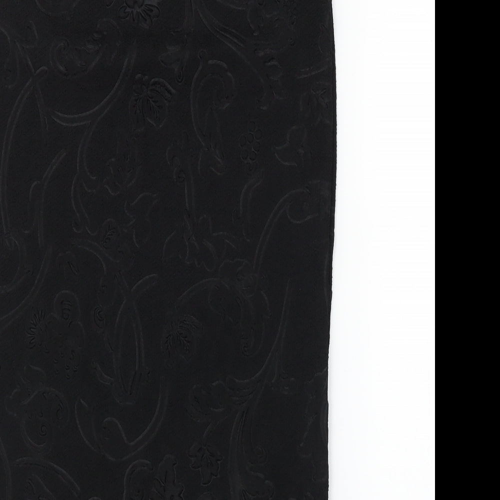 Glamorous Womens Black Floral  Straight & Pencil Skirt Size 12