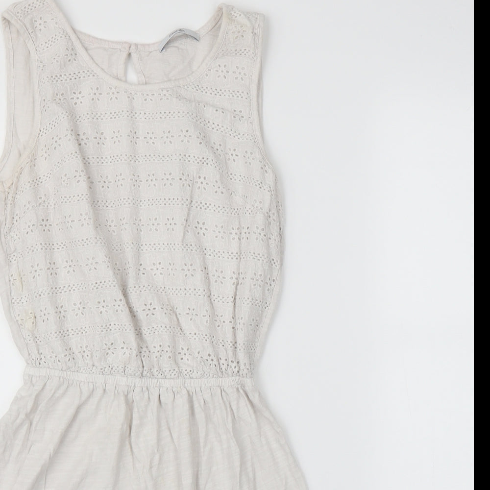 George Womens White Floral  A-Line  Size 12