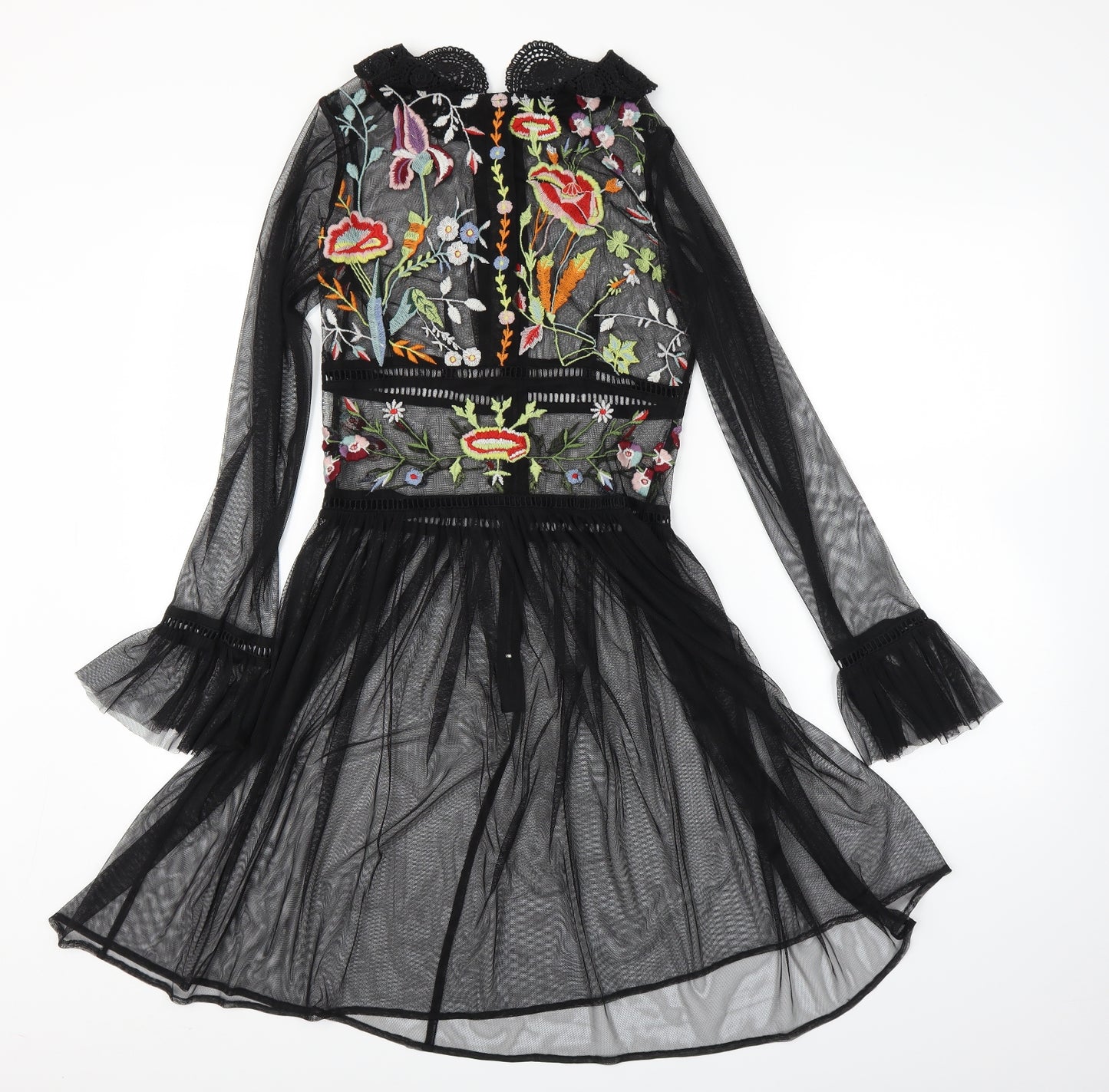 Frock & Frill Womens Black Floral  Fit & Flare  Size 8