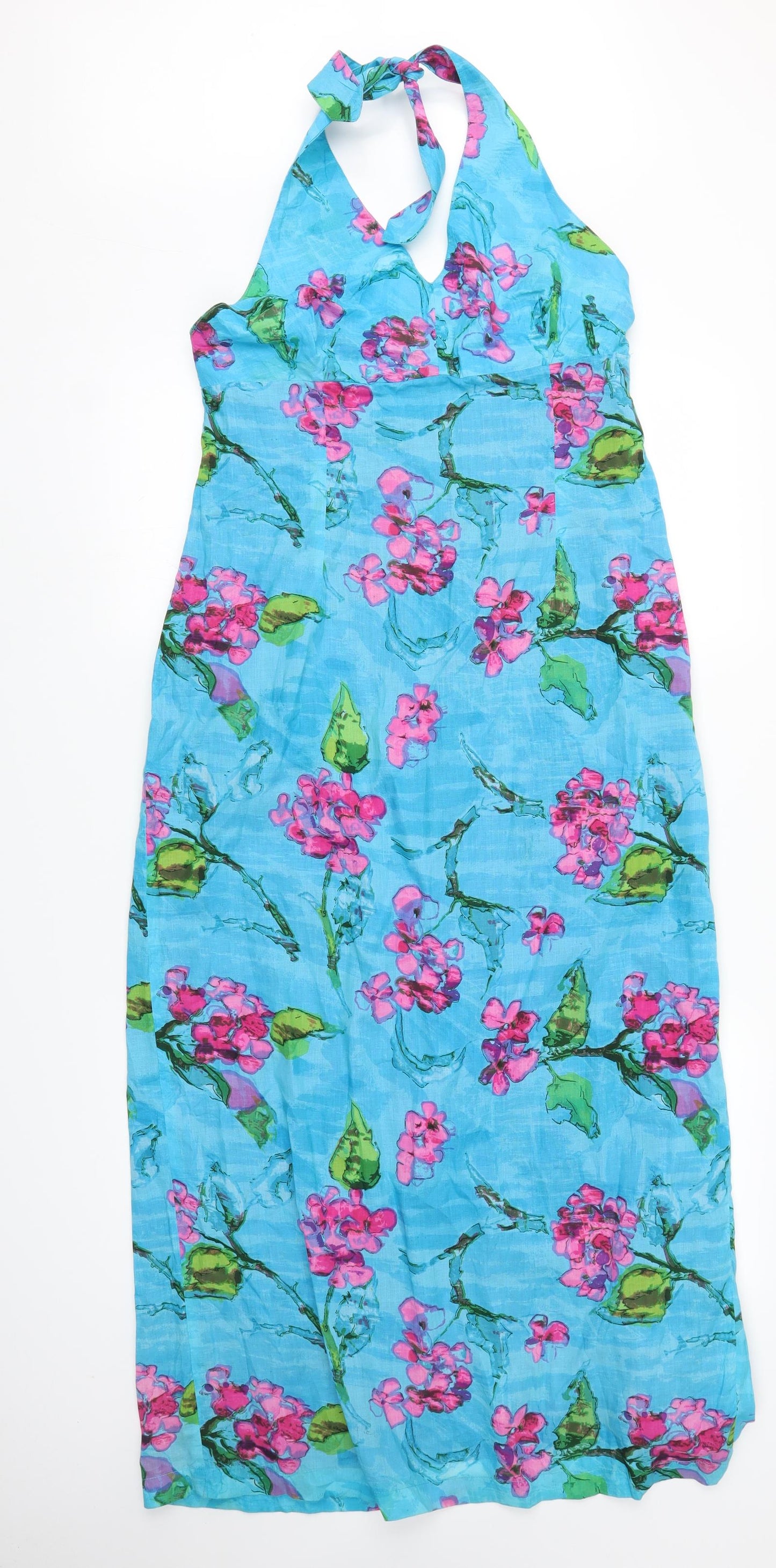 Monsoon Womens Blue Floral  A-Line  Size 16