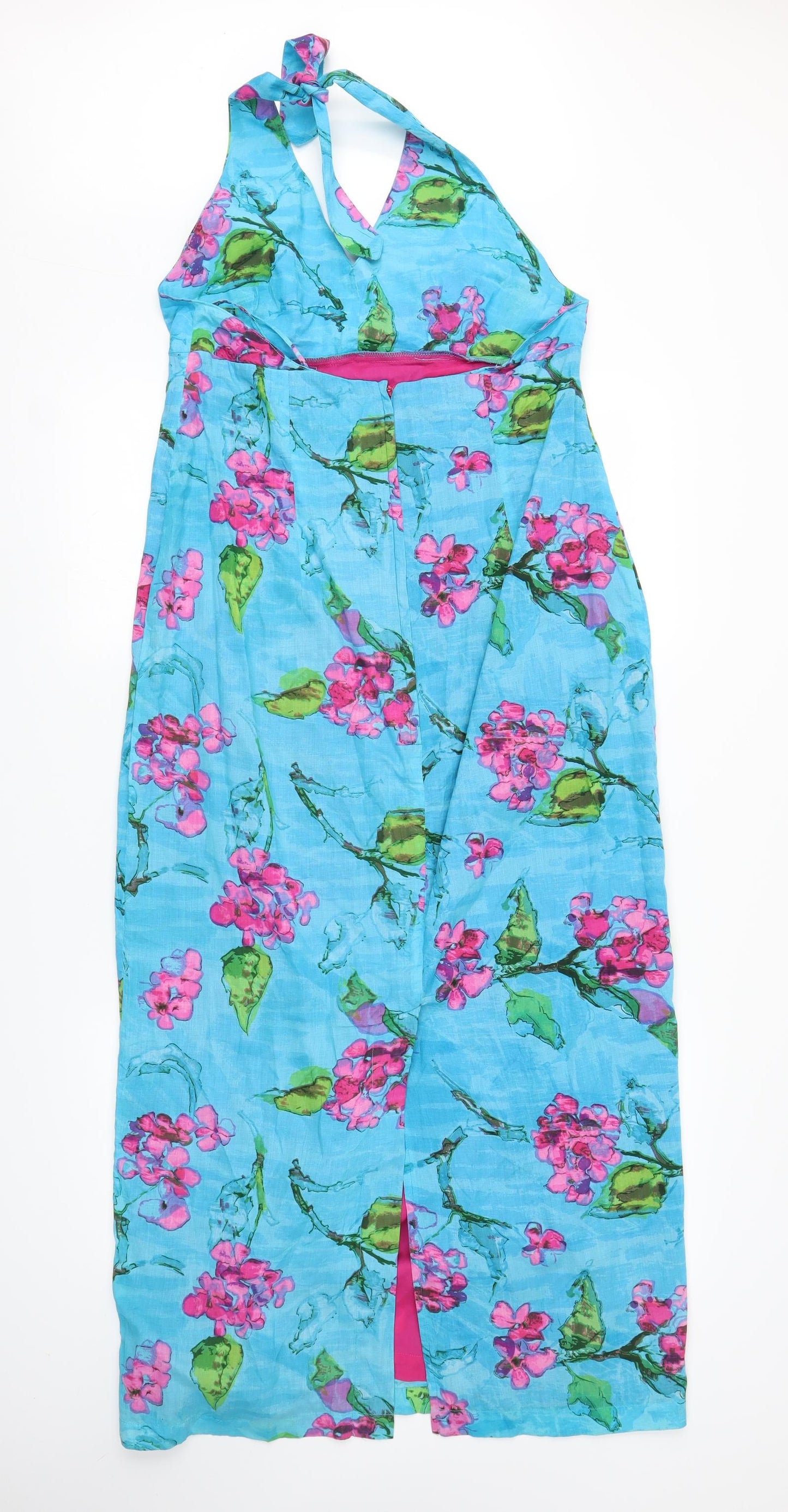 Monsoon Womens Blue Floral  A-Line  Size 16