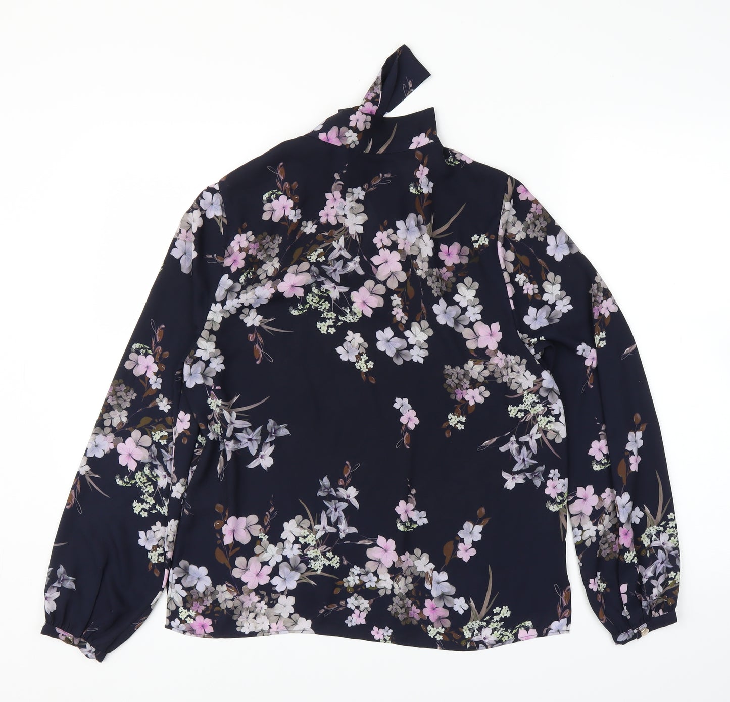 Ted Baker Womens Blue Floral  Basic Blouse Size M