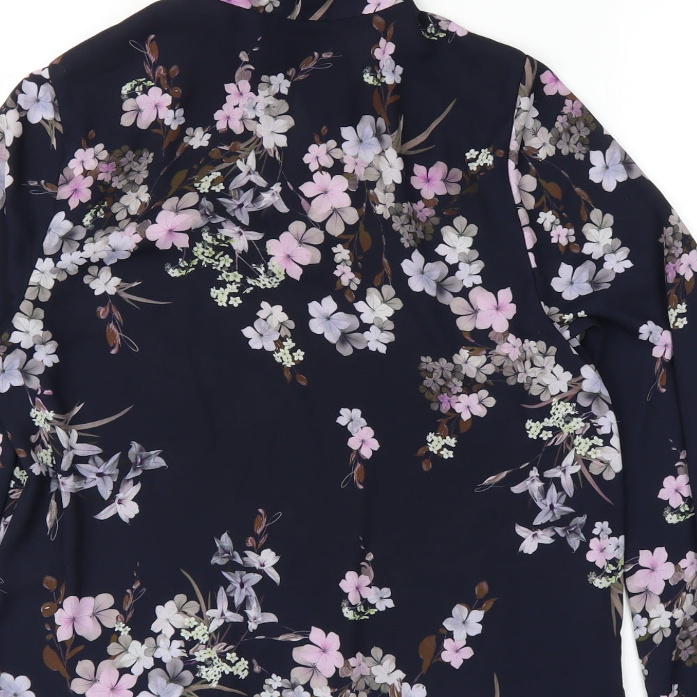 Ted Baker Womens Blue Floral  Basic Blouse Size M