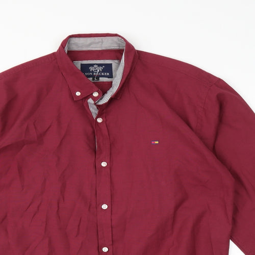 Lyon Becker Mens Pink    Button-Up Size L