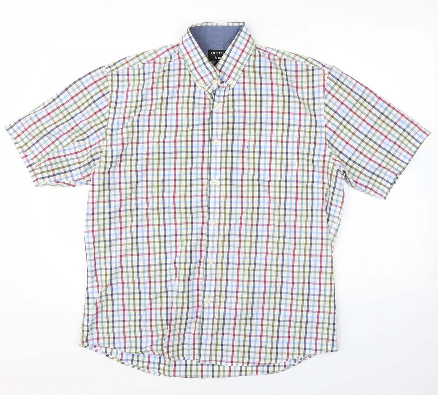 Greenwoods Mens Multicoloured Plaid   Button-Up Size L