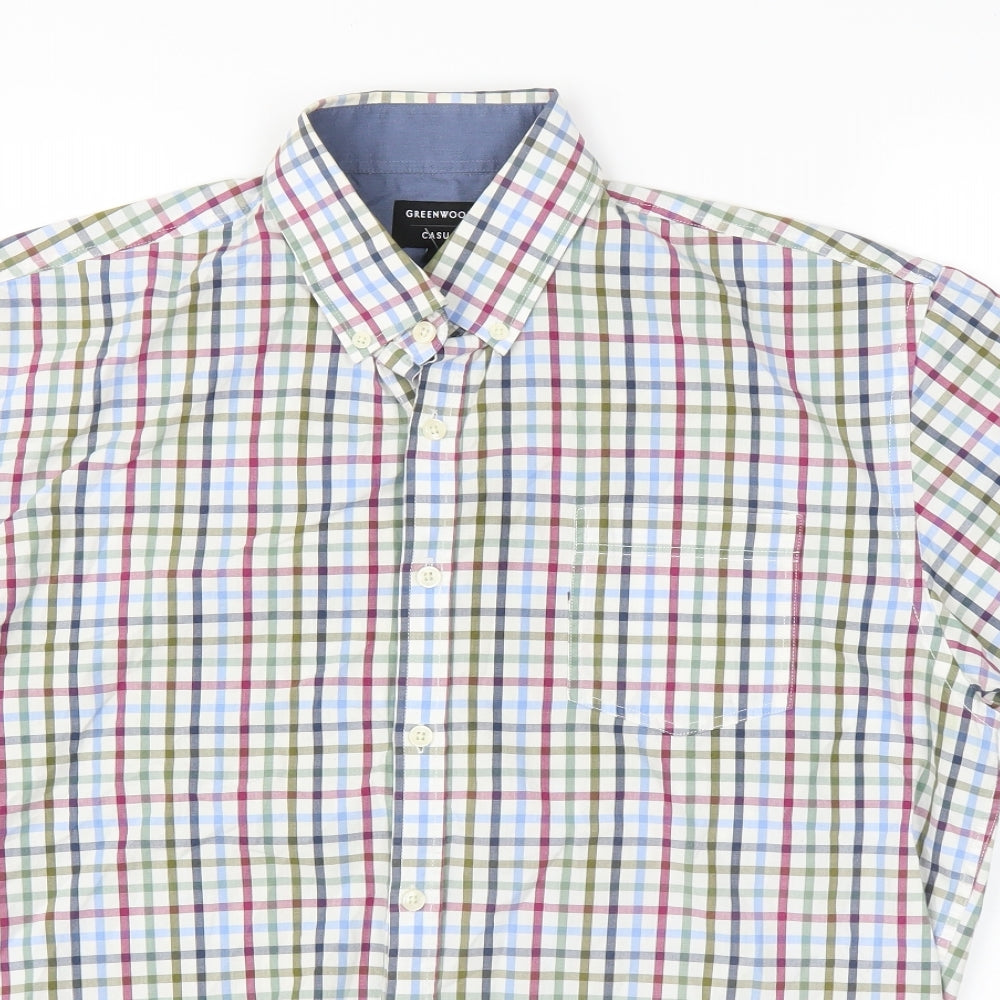 Greenwoods Mens Multicoloured Plaid   Button-Up Size L