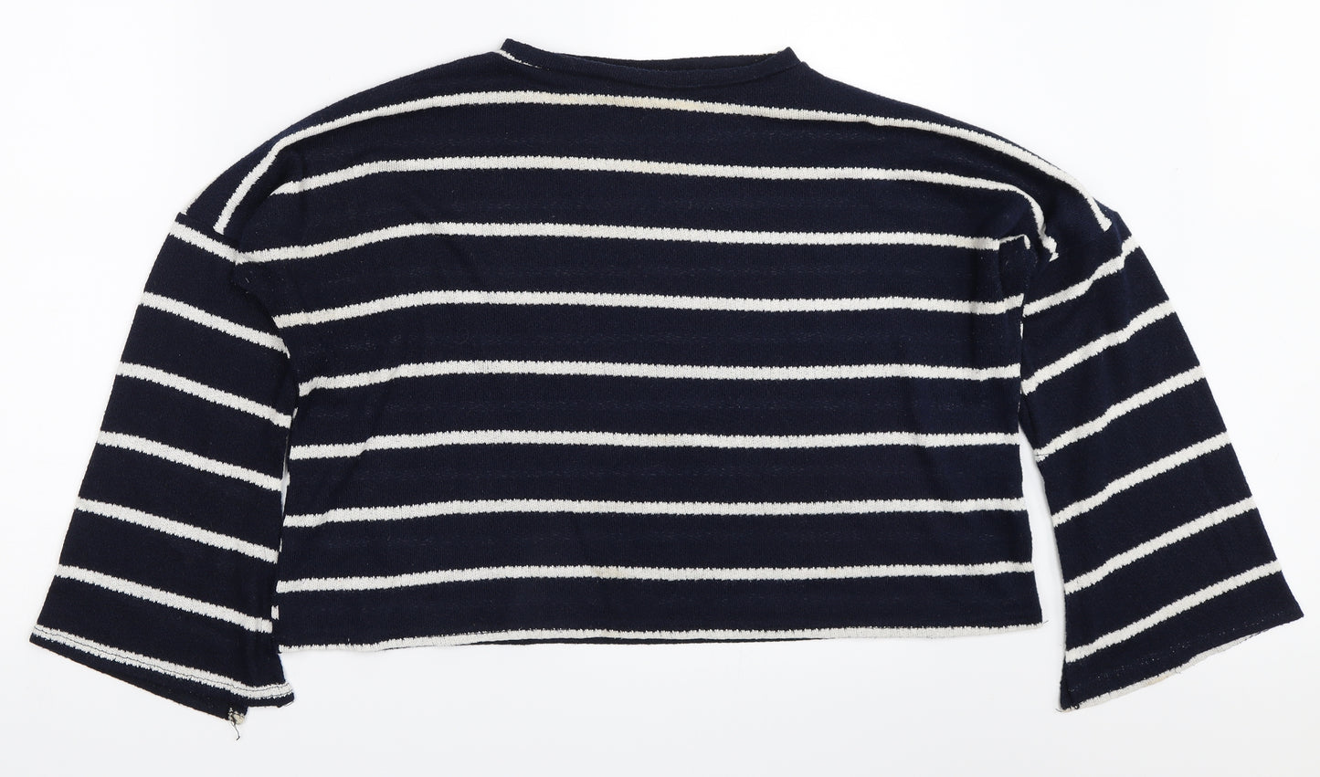 Boohoo Womens Blue Striped  Pullover Jumper Size 12