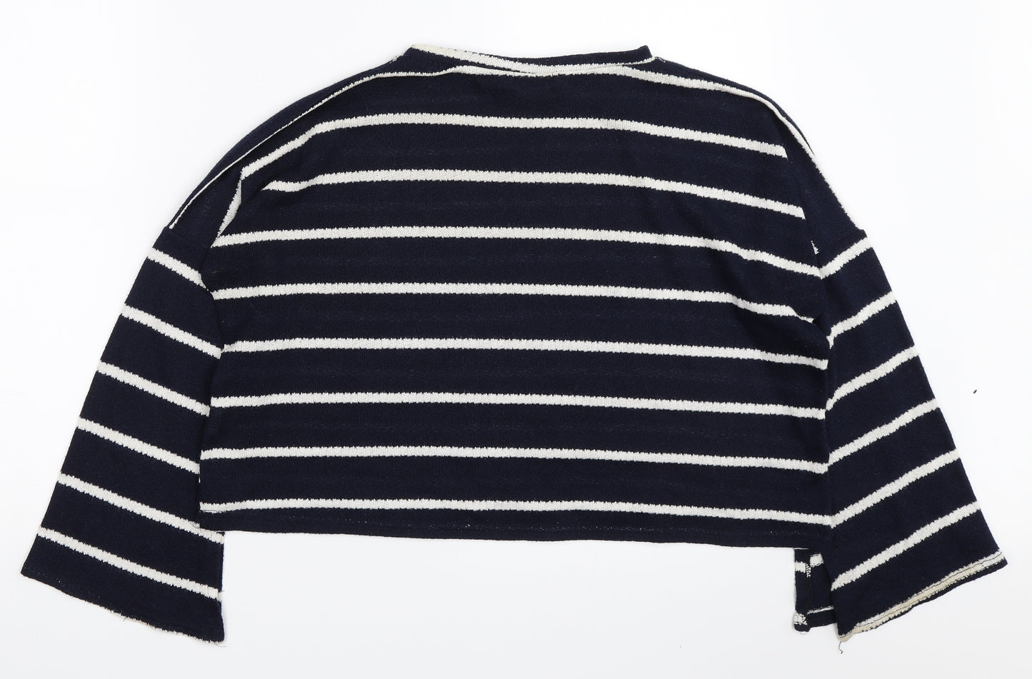 Boohoo Womens Blue Striped  Pullover Jumper Size 12
