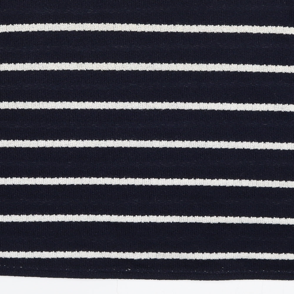 Boohoo Womens Blue Striped  Pullover Jumper Size 12