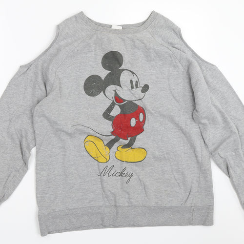Matalan Womens Grey   Pullover Sweatshirt Size 14  - mickey mouse