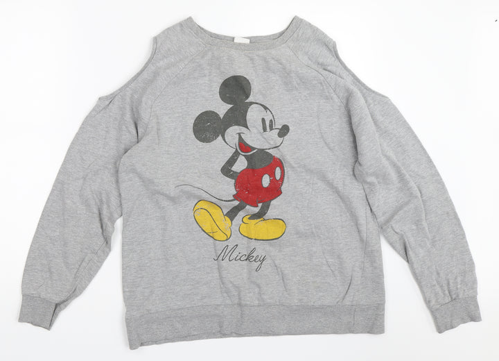 Matalan Womens Grey   Pullover Sweatshirt Size 14  - mickey mouse