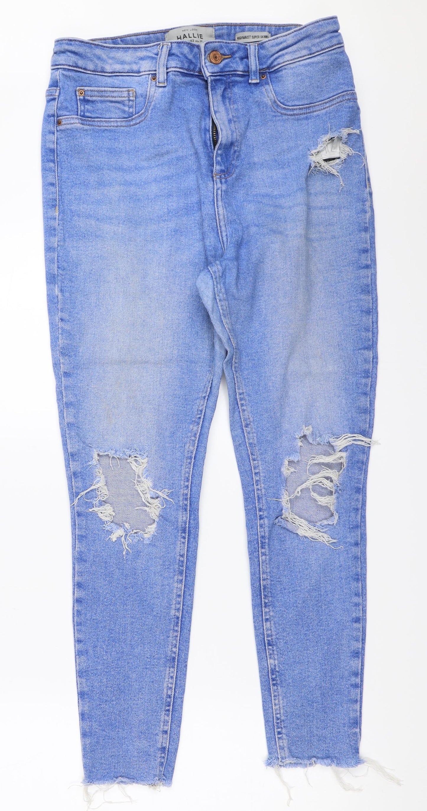 New Look Womens Blue  Denim Skinny Jeans Size 14 L25 in - hallie jeans