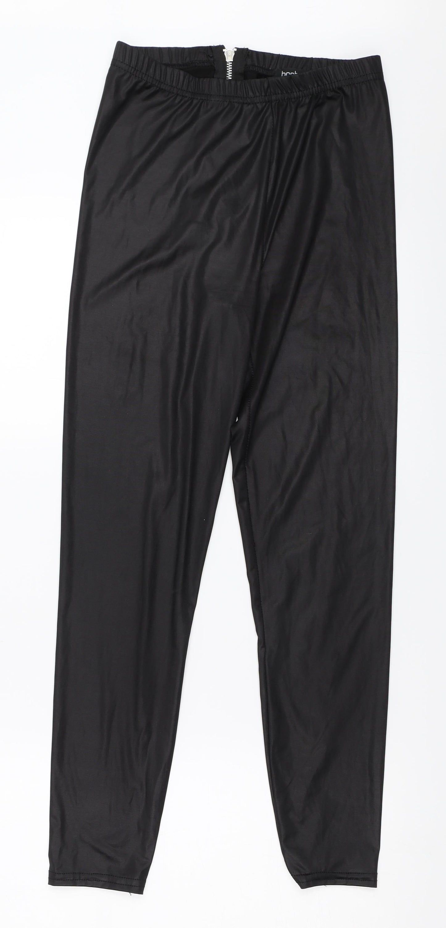 Boohoo Womens Black   Carrot Leggings Size 6 L25.5 in