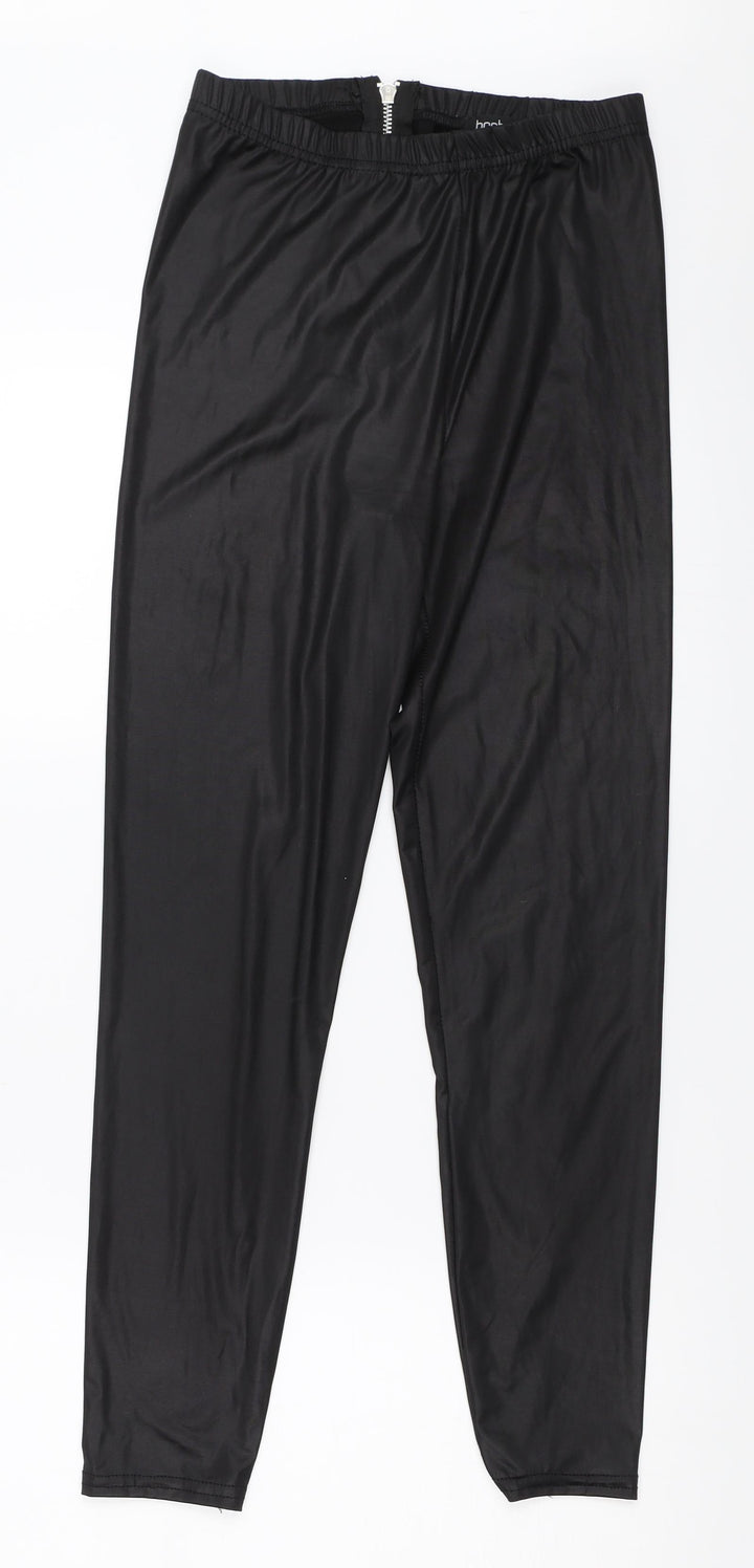 Boohoo Womens Black   Carrot Leggings Size 6 L25.5 in