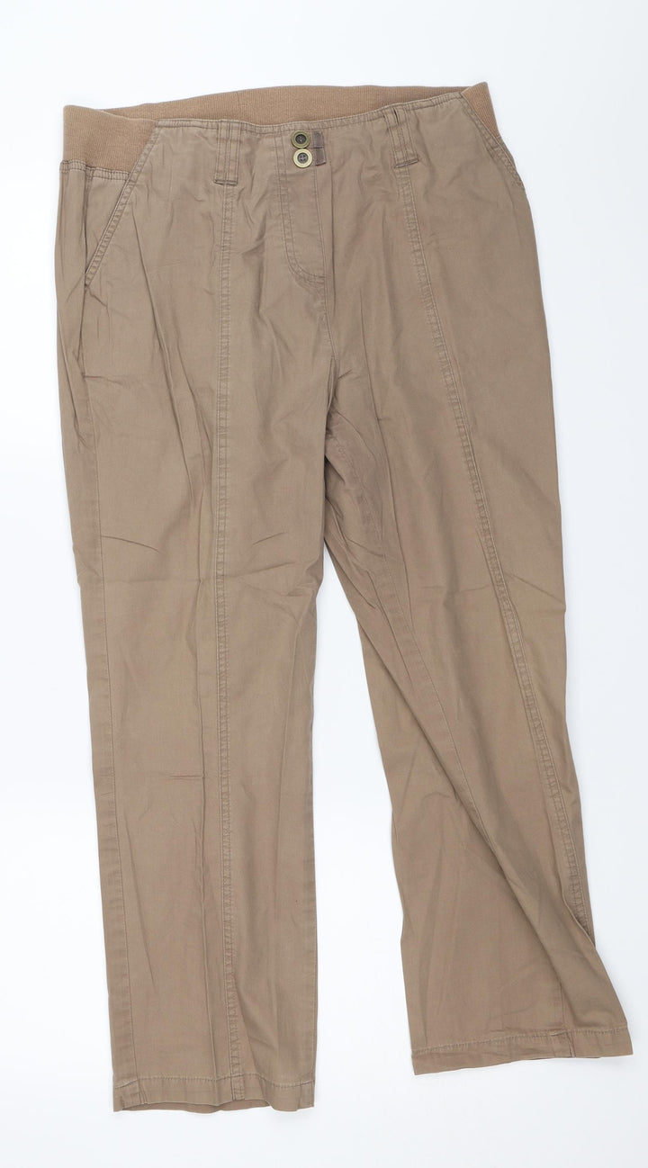 BM Womens Brown   Chino Trousers Size 14 L25 in