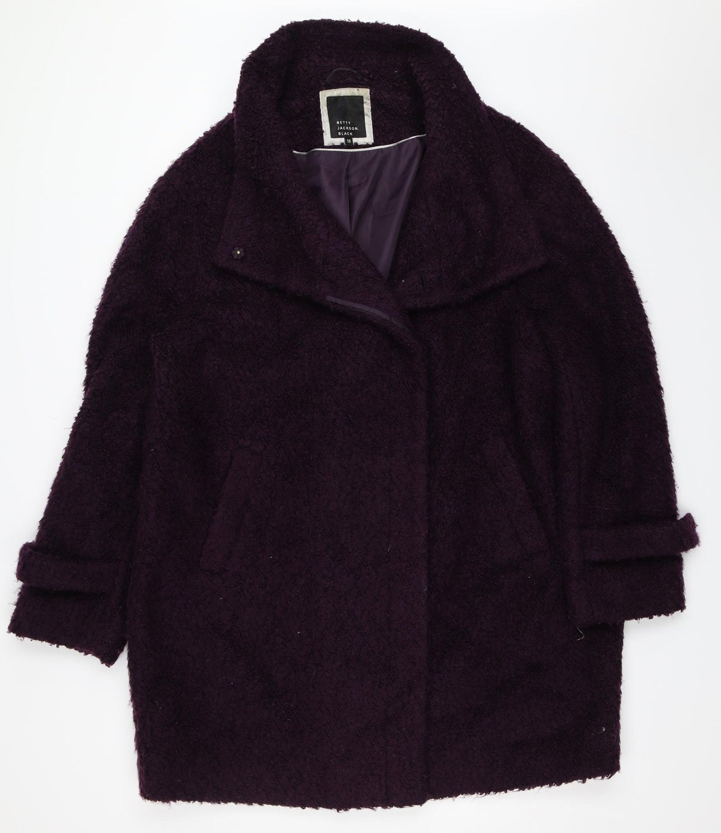 Betty Jackson Womens Purple   Overcoat Coat Size 18