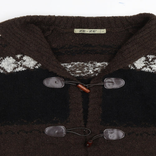 Ze-Ze Womens Brown   Cardigan Jumper Size L