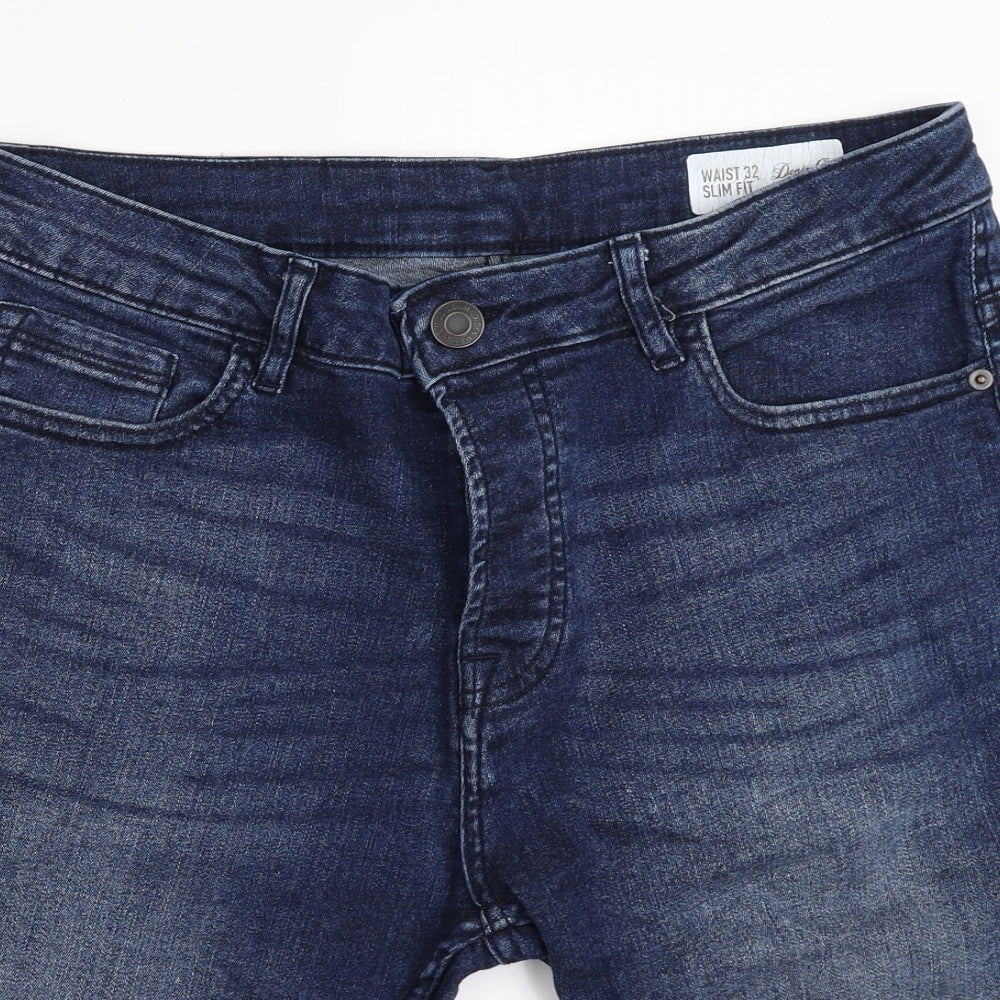Primark Mens Blue  Denim Bermuda Shorts Size 32 in