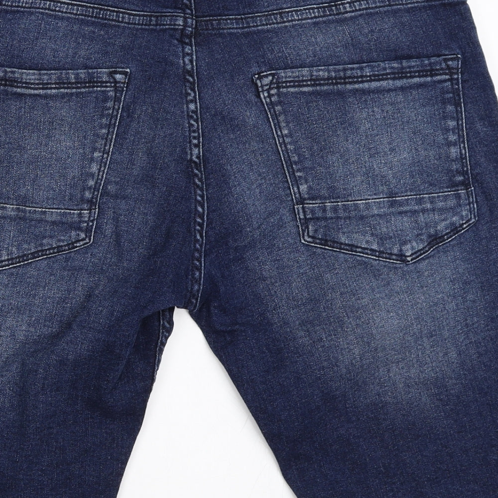 Primark Mens Blue  Denim Bermuda Shorts Size 32 in