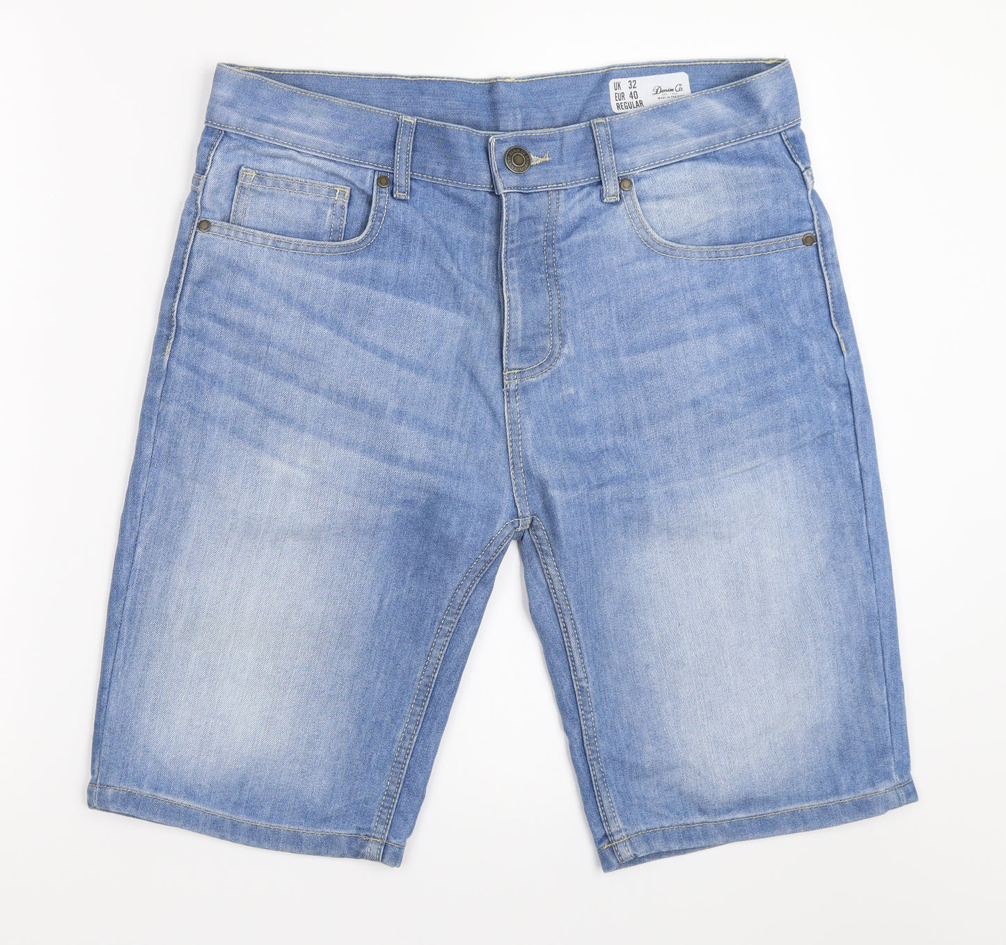 Primark Mens Blue  Denim Bermuda Shorts Size 32 in