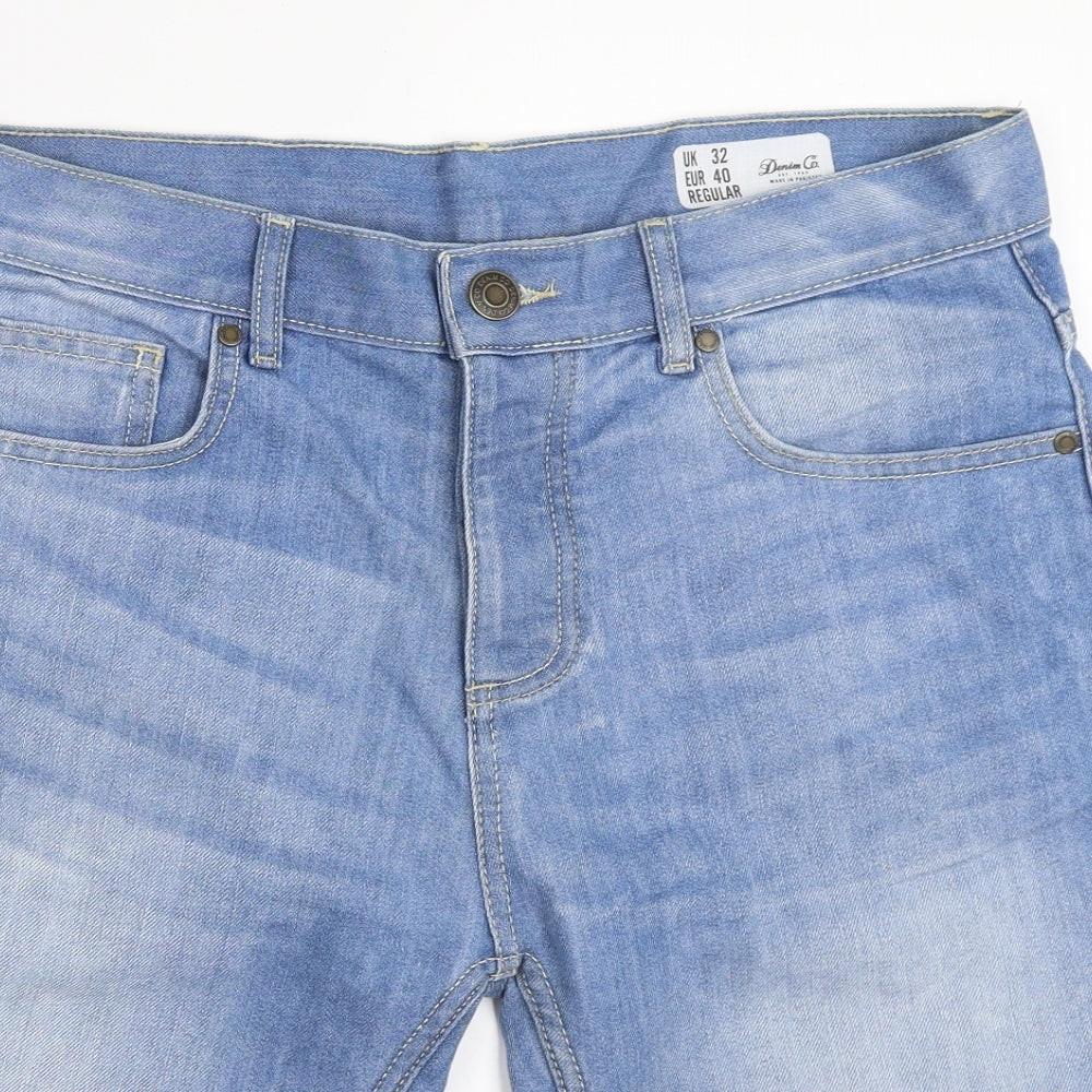 Primark Mens Blue  Denim Bermuda Shorts Size 32 in