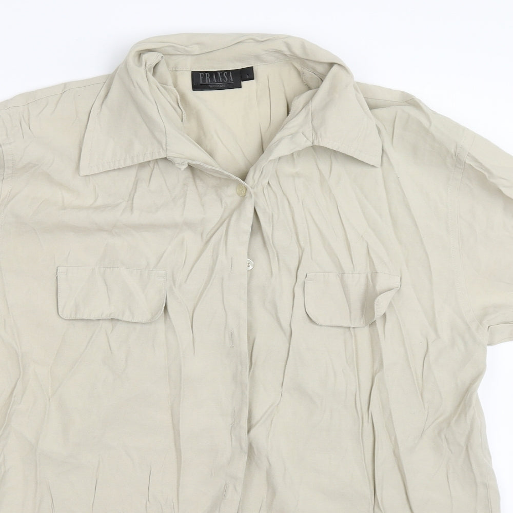 Fransa Mens Beige    Button-Up Size S