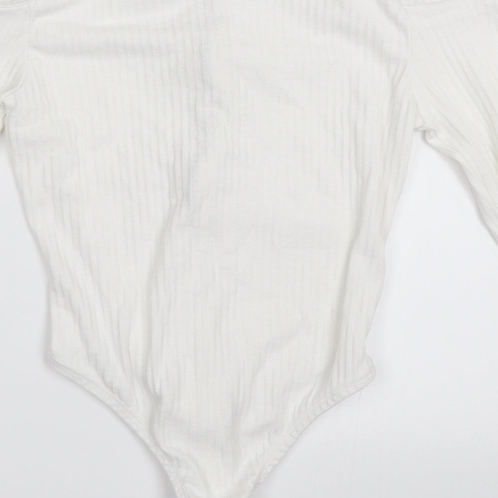 PRETTYLITTLETHING Womens White   Basic T-Shirt Size 10  - Bodysuit