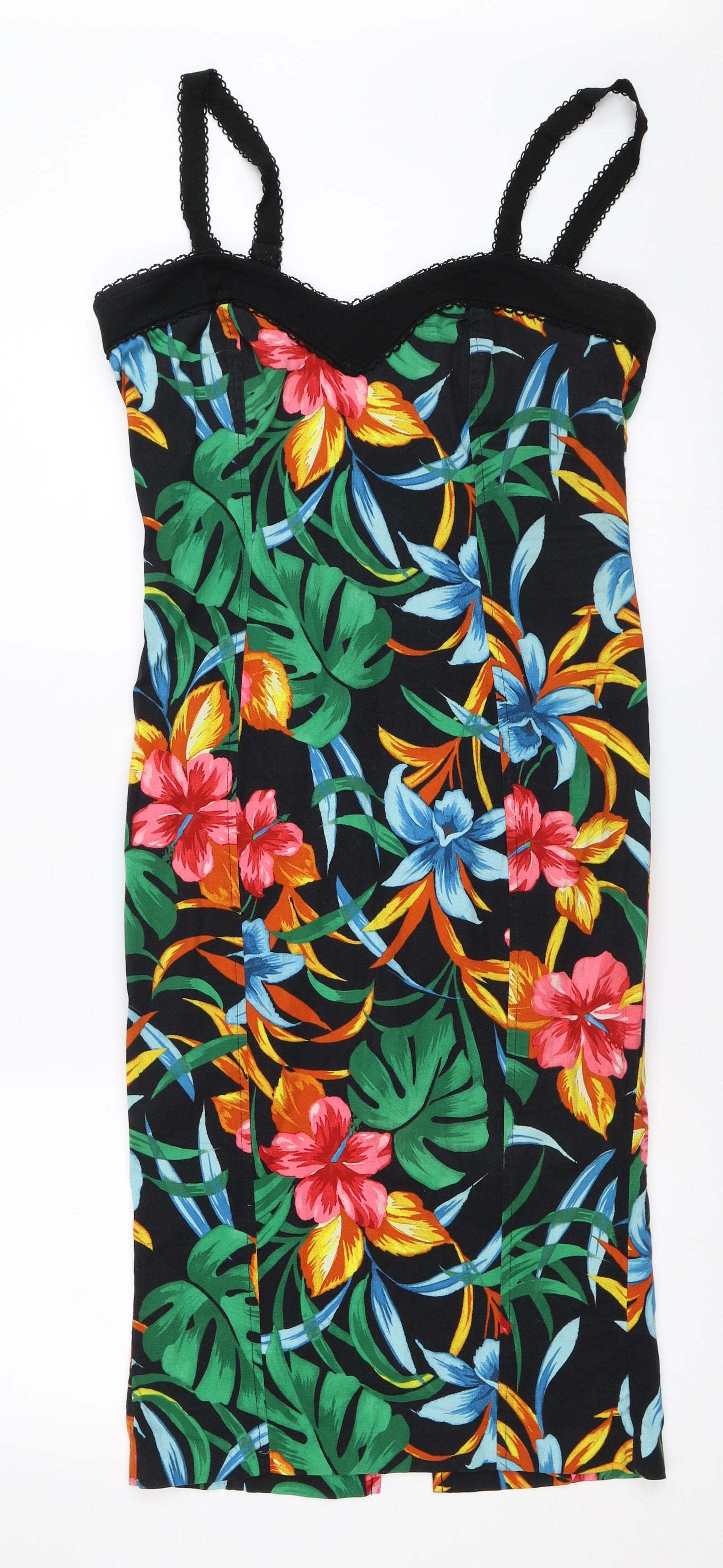 River Island Womens Black Floral  Pencil Dress  Size 14