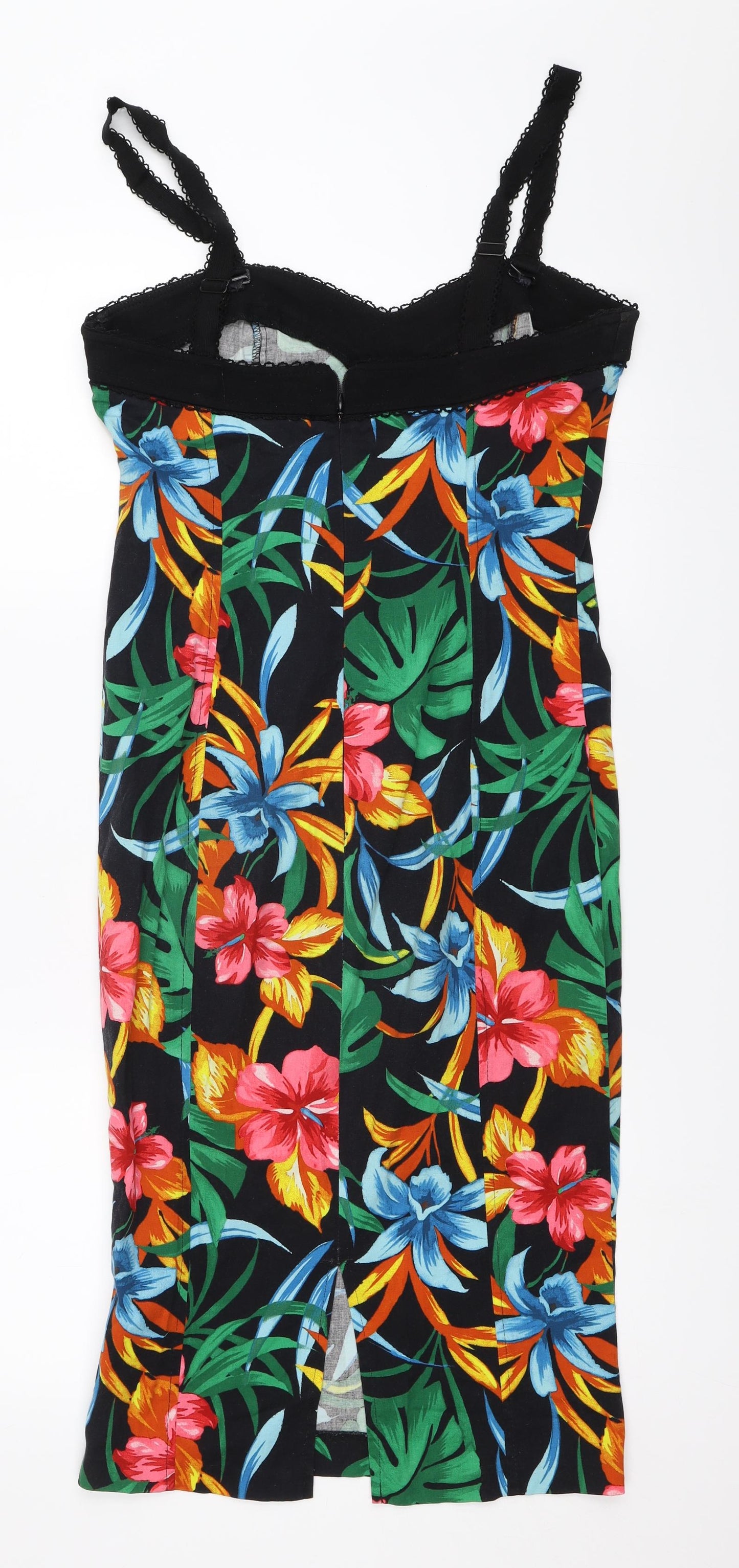 River Island Womens Black Floral  Pencil Dress  Size 14
